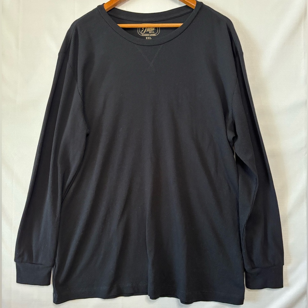JACHS MFG Black Long Sleeve Waffle T-Shirt Size XXL